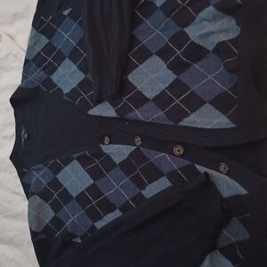 Argyle cardigan sweater
